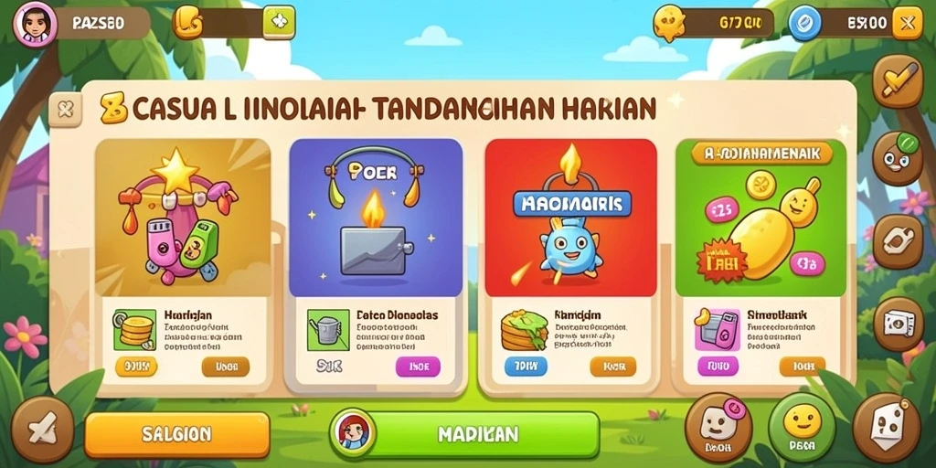 Tantangan harian yang membuat permainan semakin seru.